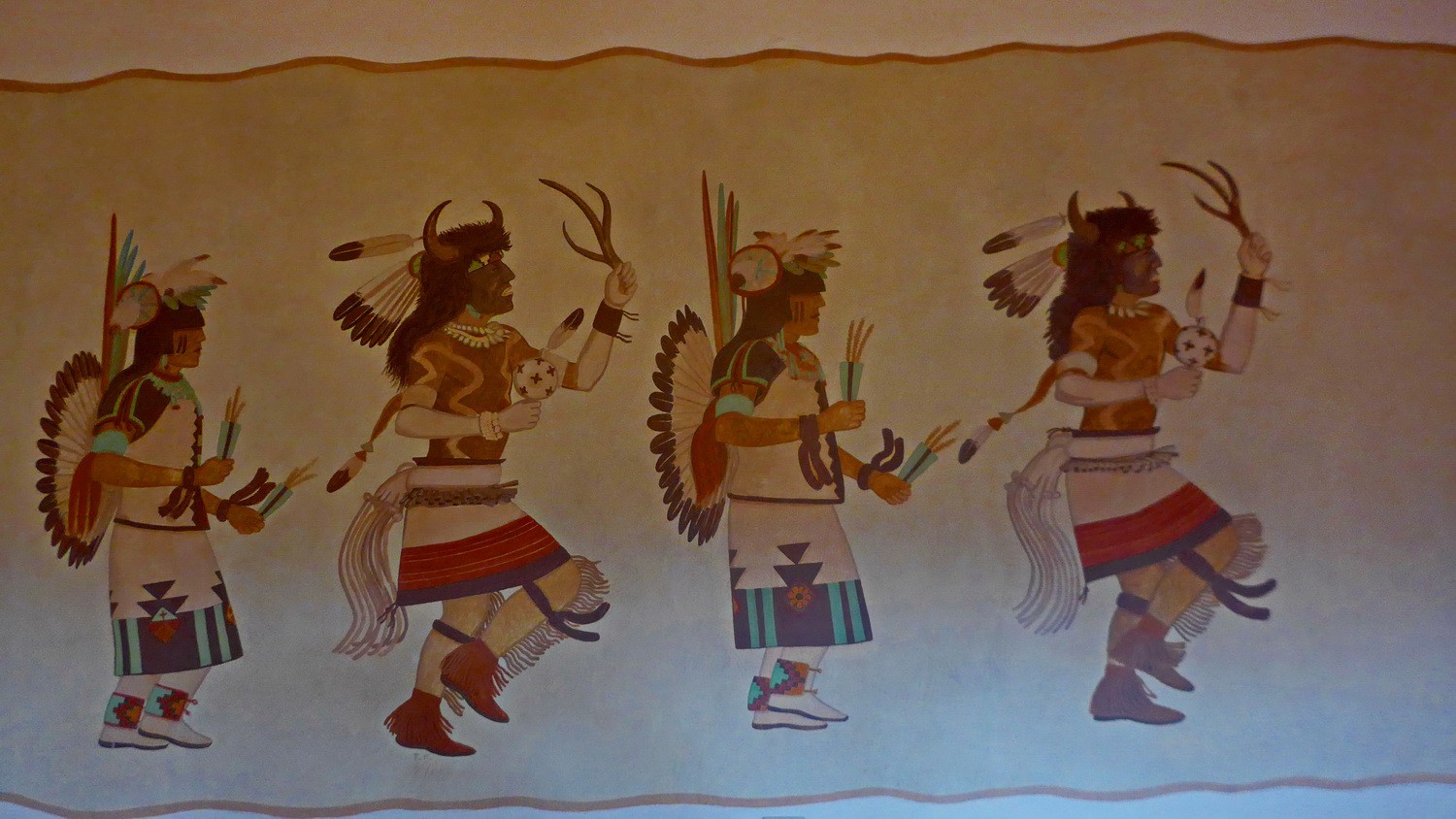 Indian Warriors in the Painted Desert Inn